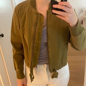 J Crew Green Bomber Jacket